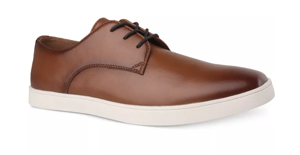 Alfani CAIDWELLP Shoes Mens Size 9M Brown Cognac Lace Up Casual Sneakers New Box